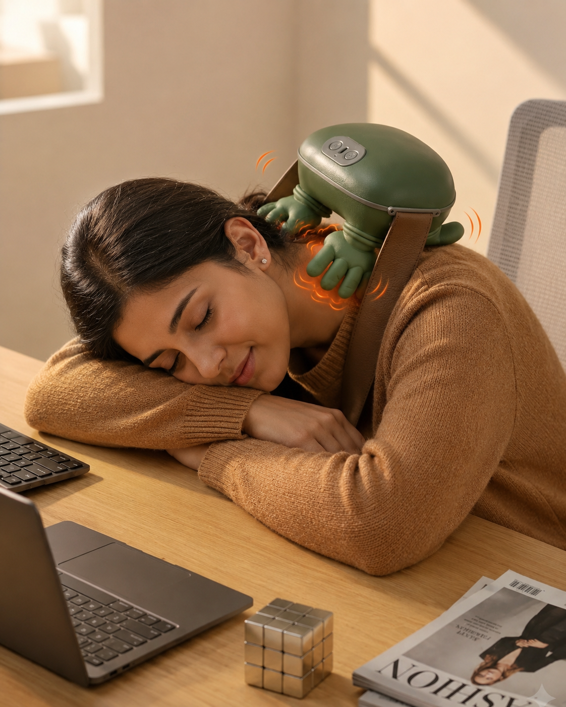 Wearable Neck & Shoulder Massager with Hand-Grip Design