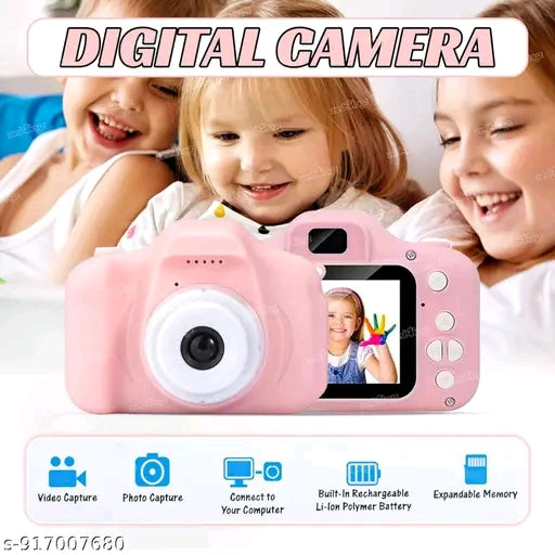 Kids Digital Video Camera with 2-Inch Screen - USB Rechargeable (Blue)