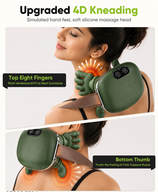 Wearable Neck & Shoulder Massager with Hand-Grip Design