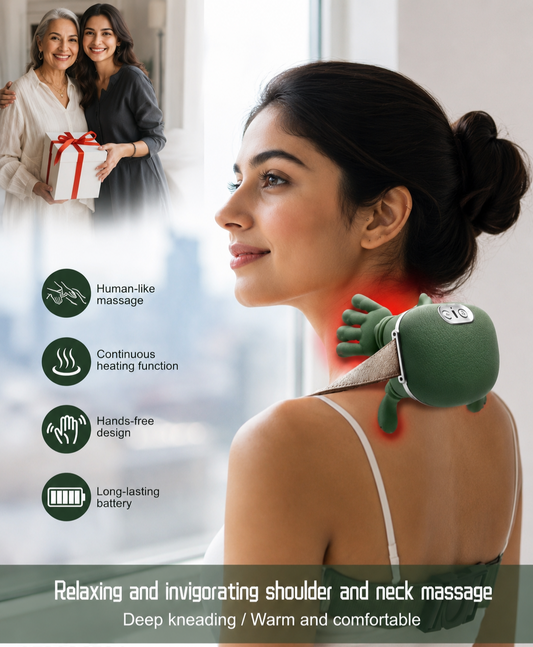 Wearable Neck & Shoulder Massager with Hand-Grip Design